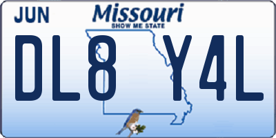 MO license plate DL8Y4L