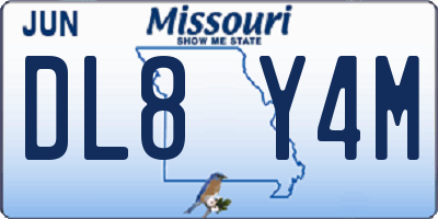 MO license plate DL8Y4M
