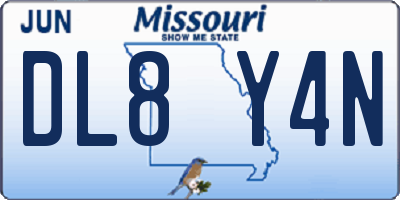 MO license plate DL8Y4N