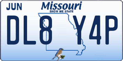 MO license plate DL8Y4P