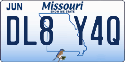 MO license plate DL8Y4Q