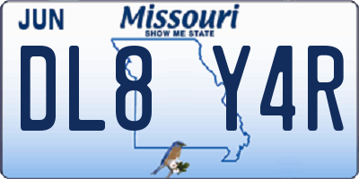 MO license plate DL8Y4R