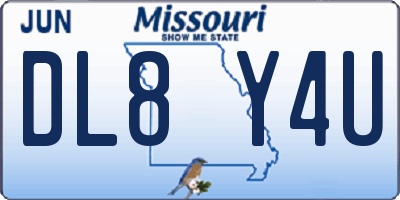 MO license plate DL8Y4U