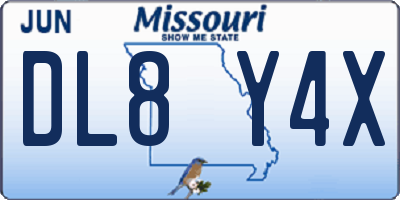 MO license plate DL8Y4X