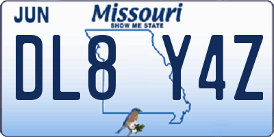 MO license plate DL8Y4Z