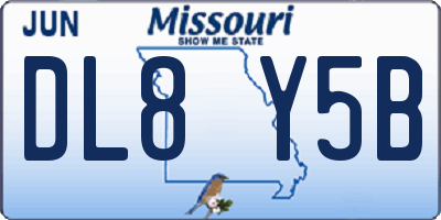 MO license plate DL8Y5B
