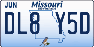 MO license plate DL8Y5D