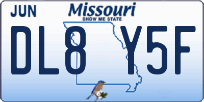 MO license plate DL8Y5F