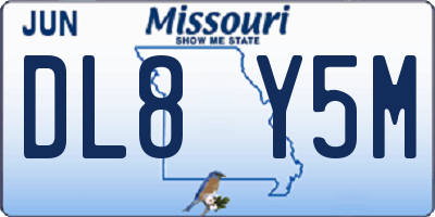 MO license plate DL8Y5M