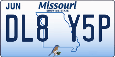 MO license plate DL8Y5P