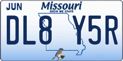 MO license plate DL8Y5R