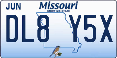 MO license plate DL8Y5X