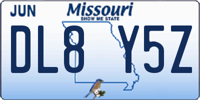 MO license plate DL8Y5Z