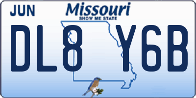 MO license plate DL8Y6B