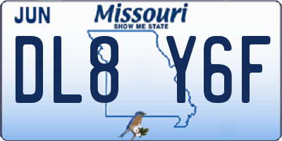 MO license plate DL8Y6F