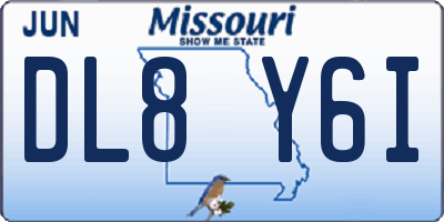 MO license plate DL8Y6I
