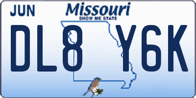 MO license plate DL8Y6K