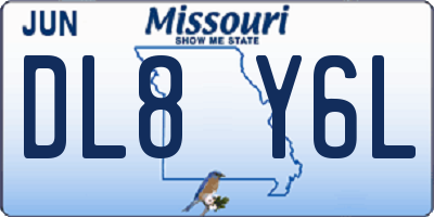 MO license plate DL8Y6L