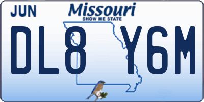 MO license plate DL8Y6M