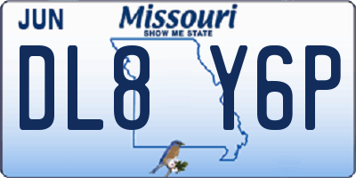 MO license plate DL8Y6P