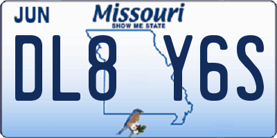 MO license plate DL8Y6S