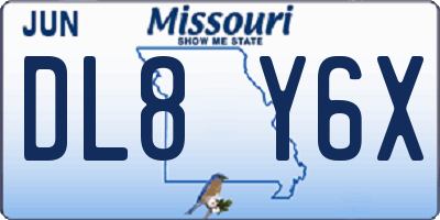 MO license plate DL8Y6X