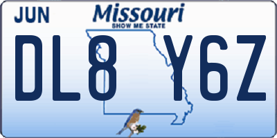 MO license plate DL8Y6Z
