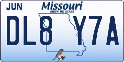 MO license plate DL8Y7A
