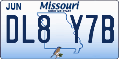 MO license plate DL8Y7B