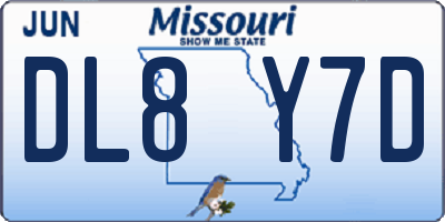 MO license plate DL8Y7D