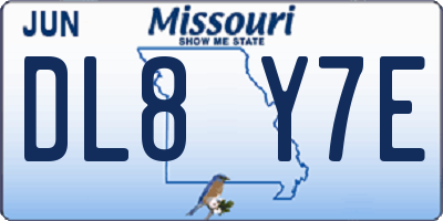 MO license plate DL8Y7E