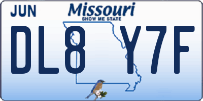 MO license plate DL8Y7F