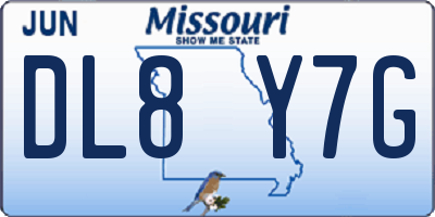 MO license plate DL8Y7G