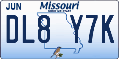 MO license plate DL8Y7K