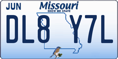 MO license plate DL8Y7L