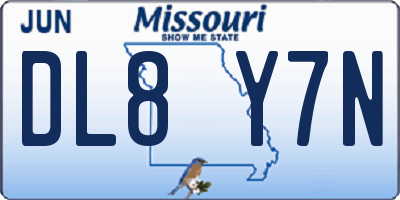 MO license plate DL8Y7N