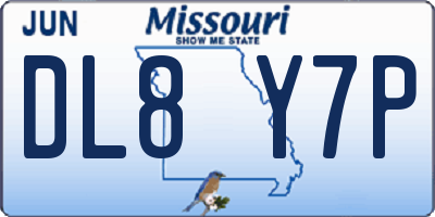 MO license plate DL8Y7P