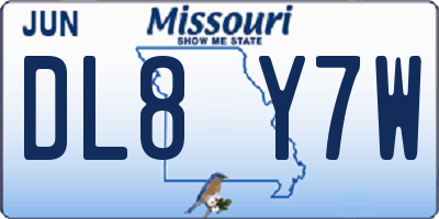 MO license plate DL8Y7W