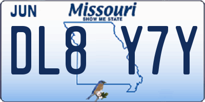 MO license plate DL8Y7Y