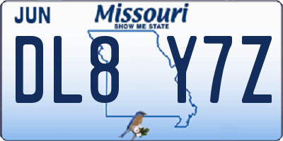 MO license plate DL8Y7Z