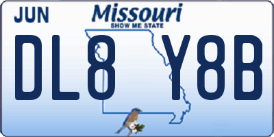 MO license plate DL8Y8B