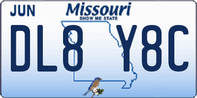 MO license plate DL8Y8C
