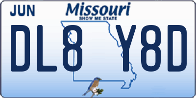 MO license plate DL8Y8D