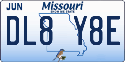 MO license plate DL8Y8E