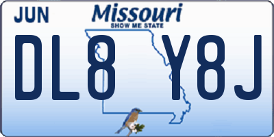 MO license plate DL8Y8J