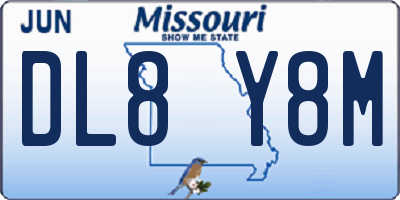 MO license plate DL8Y8M