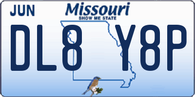 MO license plate DL8Y8P