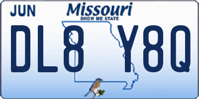 MO license plate DL8Y8Q
