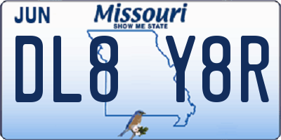 MO license plate DL8Y8R
