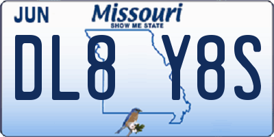 MO license plate DL8Y8S